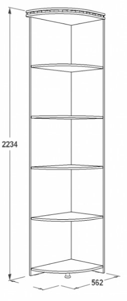 Стеллаж угловой Ольга-13 (562*562) в Сухом Логу - suhoj-log.mebel-e96.ru