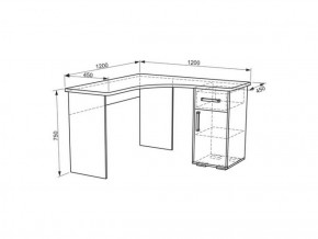 Стол компьютерный угловой Лайт-1 (1200) в Сухом Логу - suhoj-log.mebel-e96.ru