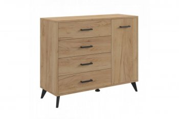 Комод-Тумба (1дв,4ящ) SVETLANA LOFT, дуб золотой (Генезис) в Сухом Логу - suhoj-log.mebel-e96.ru