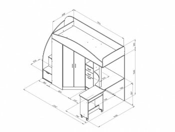 Кровать-чердак Теремок 1 Гранд белый/шалфей (ФМ) в Сухом Логу - suhoj-log.mebel-e96.ru