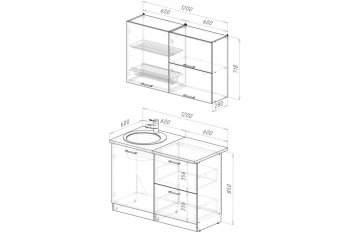 Кухонный гарнитур Терция лайт 1200 мм (Герда) в Сухом Логу - suhoj-log.mebel-e96.ru