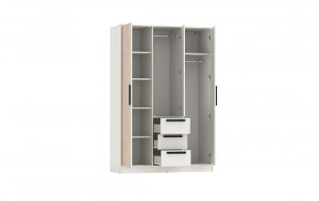 Шкаф 1300 мм 83.08 Вегас (3-х дв.) белый (Олмеко) в Сухом Логу - suhoj-log.mebel-e96.ru