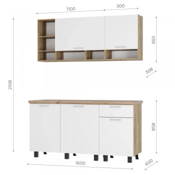 Кухонный гарнитур 1600 мм Вика (БТС) в Сухом Логу - suhoj-log.mebel-e96.ru