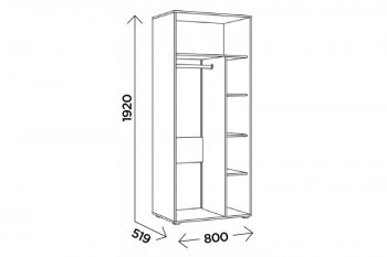Шкаф 800 мм Виллитус М1 (Комфорт) в Сухом Логу - suhoj-log.mebel-e96.ru