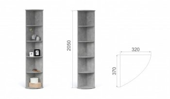 Стеллаж угловой Виола Ателье светлый (Имп) в Сухом Логу - suhoj-log.mebel-e96.ru