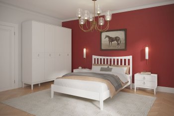 Кровать из массива Виола белый античный (БМ) в Сухом Логу - suhoj-log.mebel-e96.ru