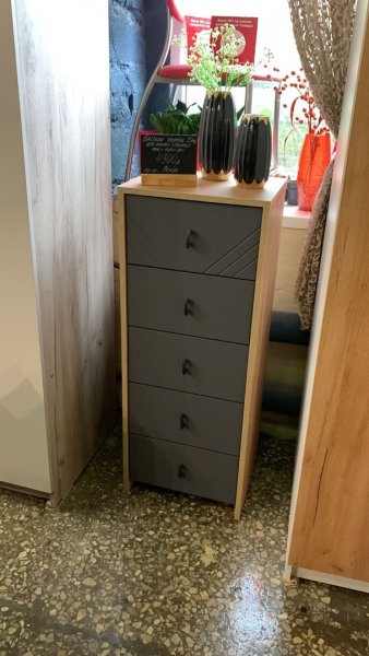 Комод (5 ящиков) Байкал Графит/Дуб золотой (СВ) в Сухом Логу - suhoj-log.mebel-e96.ru