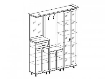 Прихожая Янна ЯН-28 правая (с карнизом) (Раус) в Сухом Логу - suhoj-log.mebel-e96.ru